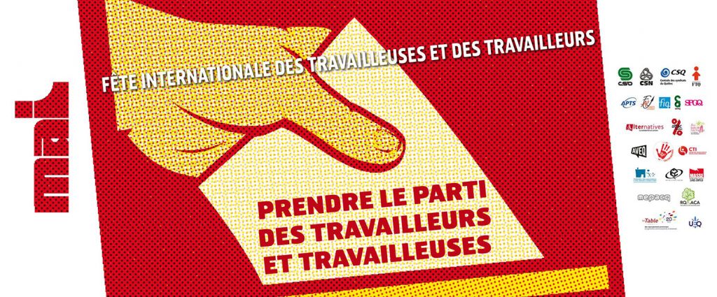 Le 28 avril 2018 – Manifestation à Montréal : Prendre le parti des travailleurs et des travailleuses