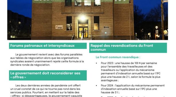 FRONT COMMUN – Info-négo du 15 décembre 2022